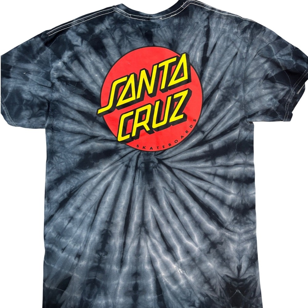 Santa Cruz Tie Dye T Shirt Men's Medium Swirl Logo Skateboarding - Picture 6 of 7